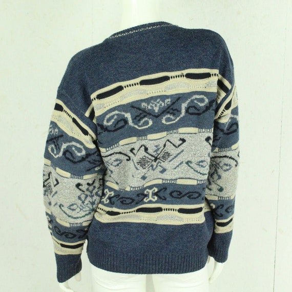 Vintage Pullover mit Wolle Gr. M blau mehrfarbig … - image 6