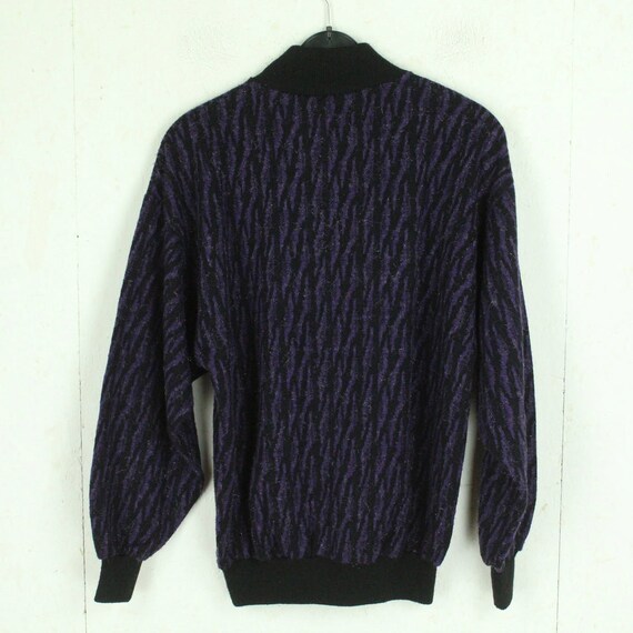 Vintage Pullover Gr. L schwarz und lila Crazy Pat… - image 4