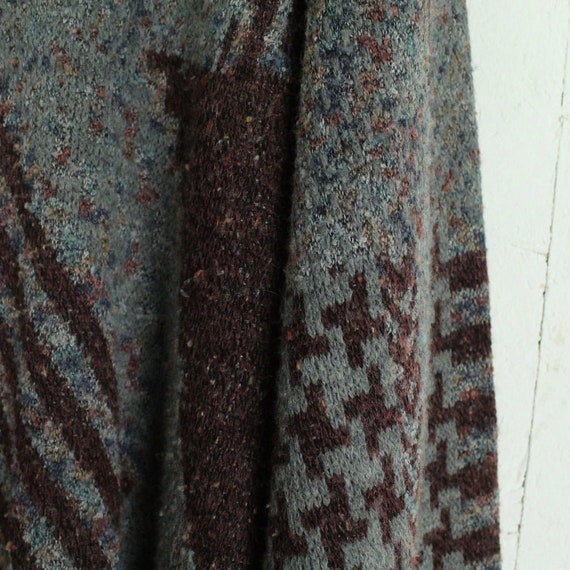 Vintage Pullover mit Wolle Gr. L grau mehrfarbig … - image 3