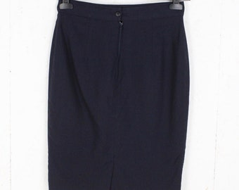 Vintage skirt size S dark blue high waist skirt