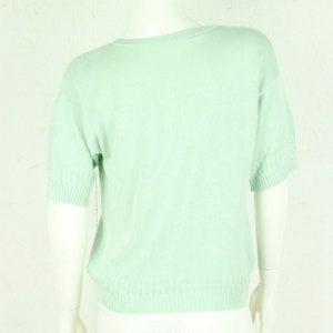 Vintage Sweater Female size M mint cable pattern short sleeve knit image 5