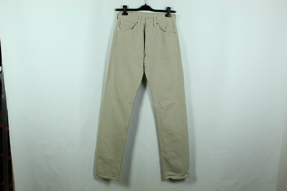 Vintage Levi's 501 jeans, W31 L36 high waist, beig