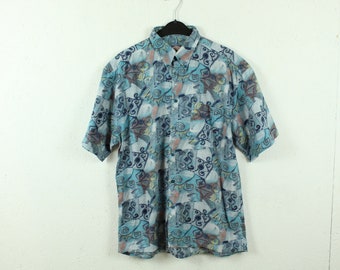 Vintage 90s crazy pattern shirt, size M, colorful, short sleeve (KK/21/09/328)