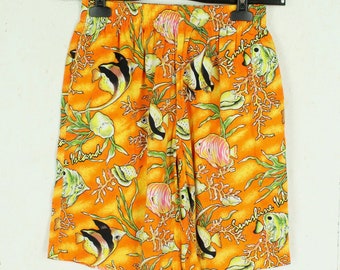 Pantaloncini da spiaggia vintage taglia M Modello pazzo colorato arancione S