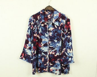 Vintage Blouse, Size M, crazy pattern, 90s, colorful (KK/21/09/302)