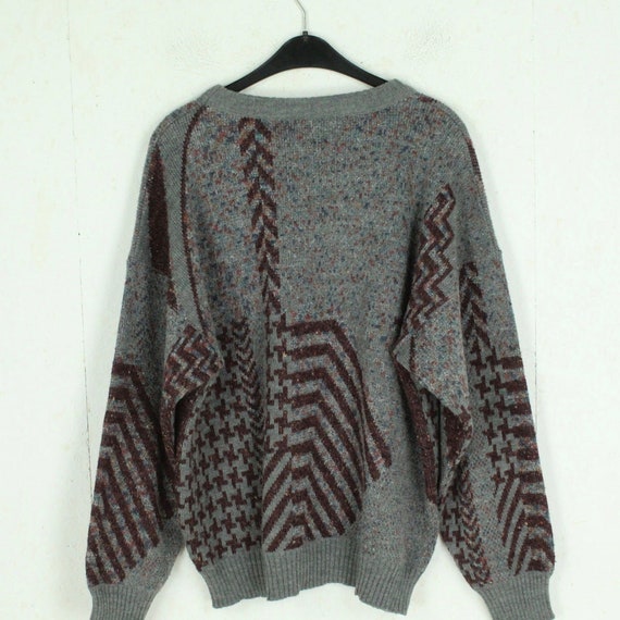 Vintage Pullover mit Wolle Gr. L grau mehrfarbig … - image 4