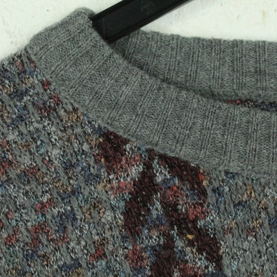 Vintage Pullover mit Wolle Gr. L grau mehrfarbig … - image 2
