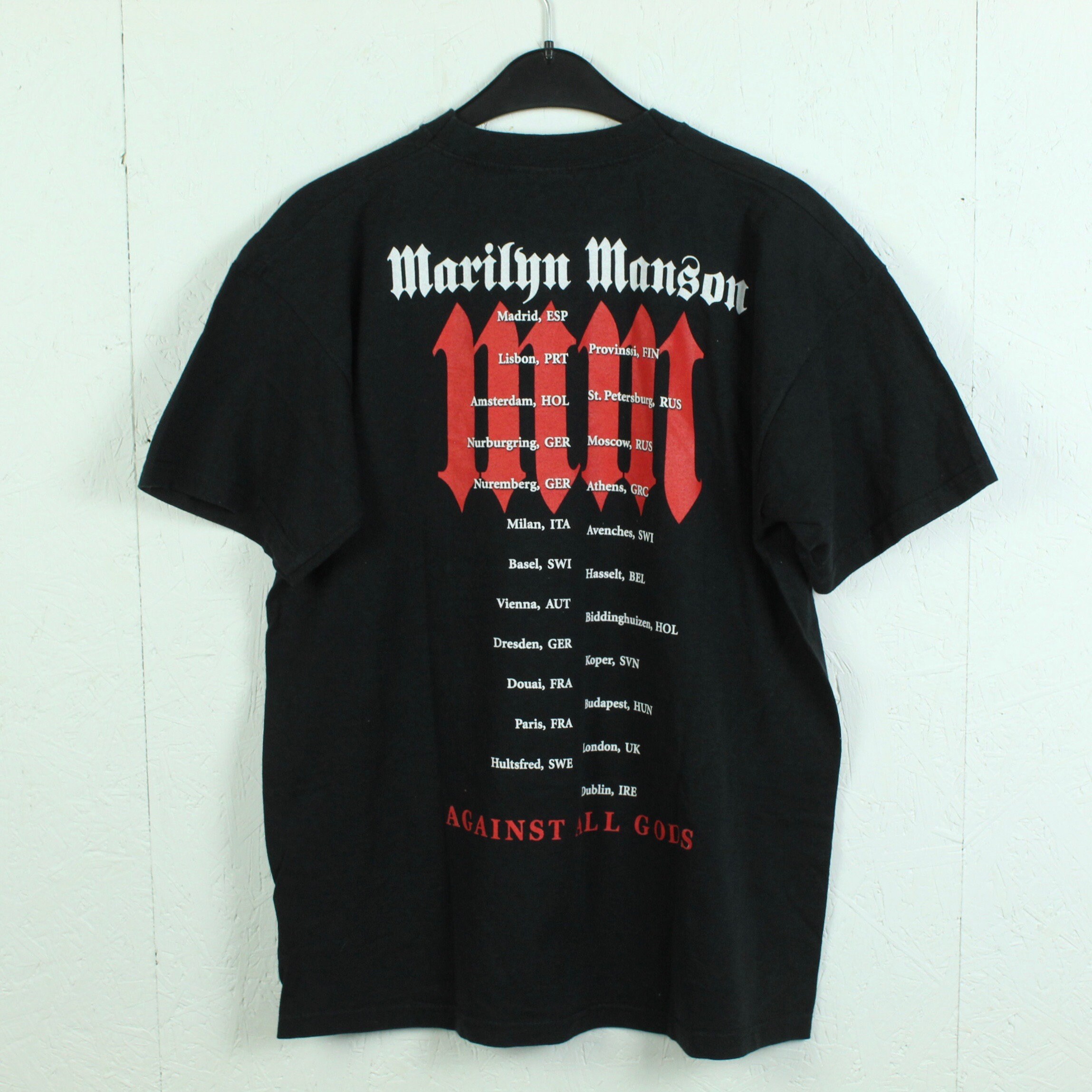 Vintage MARILYN MANSON T-shirt Gr. M Against All Gods Tour - Etsy
