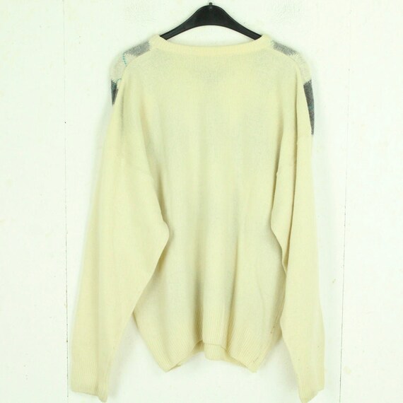 Vintage Pullover mit Wolle Gr. L beige grau diamo… - image 4
