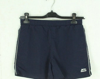 Vintage SLAZENGER Sportshorts Gr. M blau mit Logo Stickerei Shorts