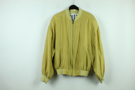 Vintage silk blouson 90s, Size M, silk bomber, 90s