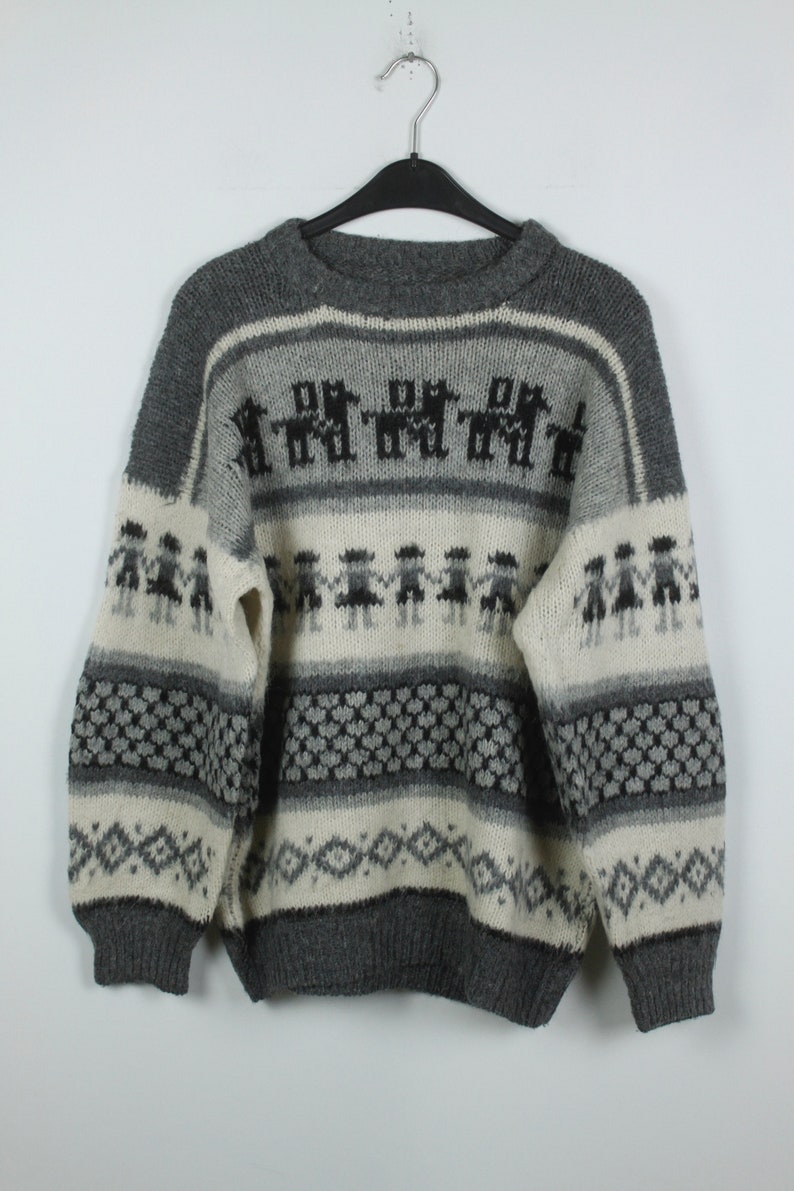 Vintage Peruvian Sweater Size M knitwear Vintage Pullover | Etsy