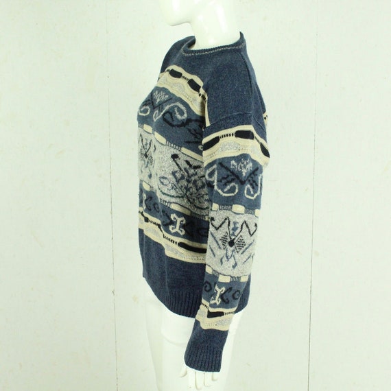 Vintage Pullover mit Wolle Gr. M blau mehrfarbig … - image 4