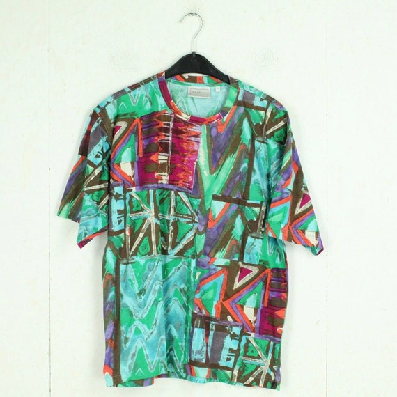 Vintage T-Shirt Gr. M bunt gemustert Crazy Pattern - image 1