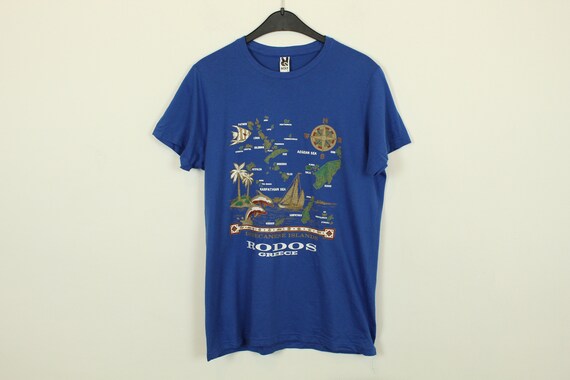 Vintage Rhodes Greece 90s Souvenir T-shirt With Print Size S 