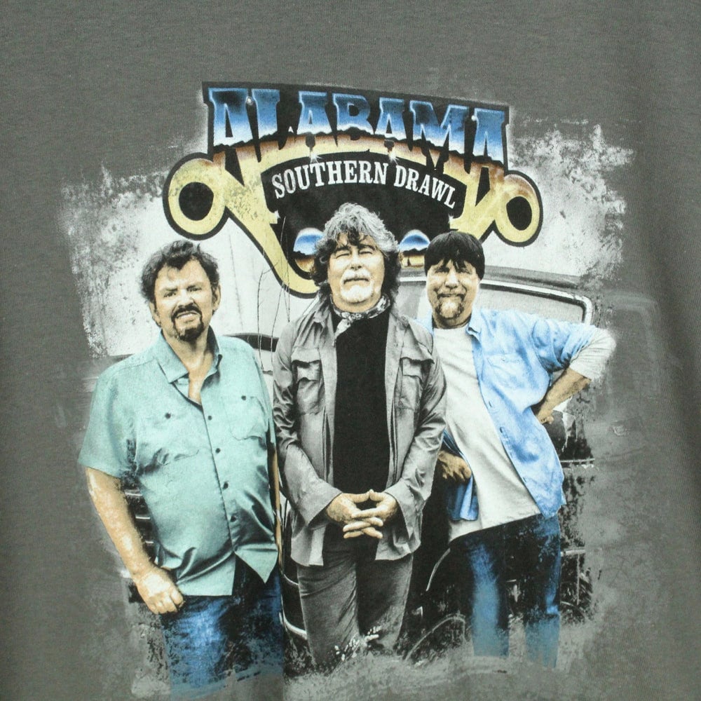 Vintage ALABAMA T-shirt Size L Grey With Print and Backprint