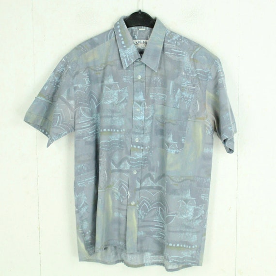 Vintage 90s shirt size M colorful Crazy Pattern s… - image 1