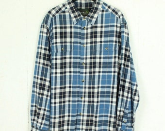 Vintage flannel shirt size XL blue white checked flannel