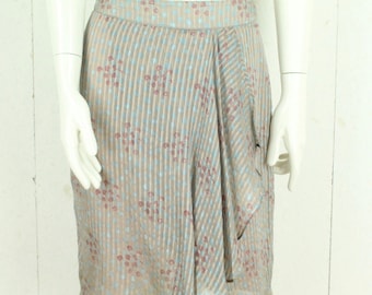 jupe UNGARO vintage avec taille en soie. Taille haute à motifs multicolores taupe