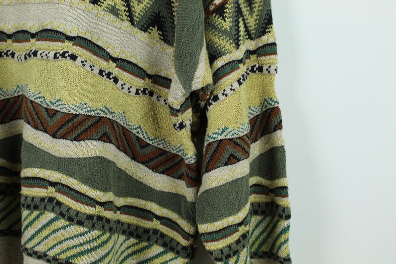 90s clothing KK10365 Size M striped pattern Vintage Sweater 90s jumper Vintage Pullover