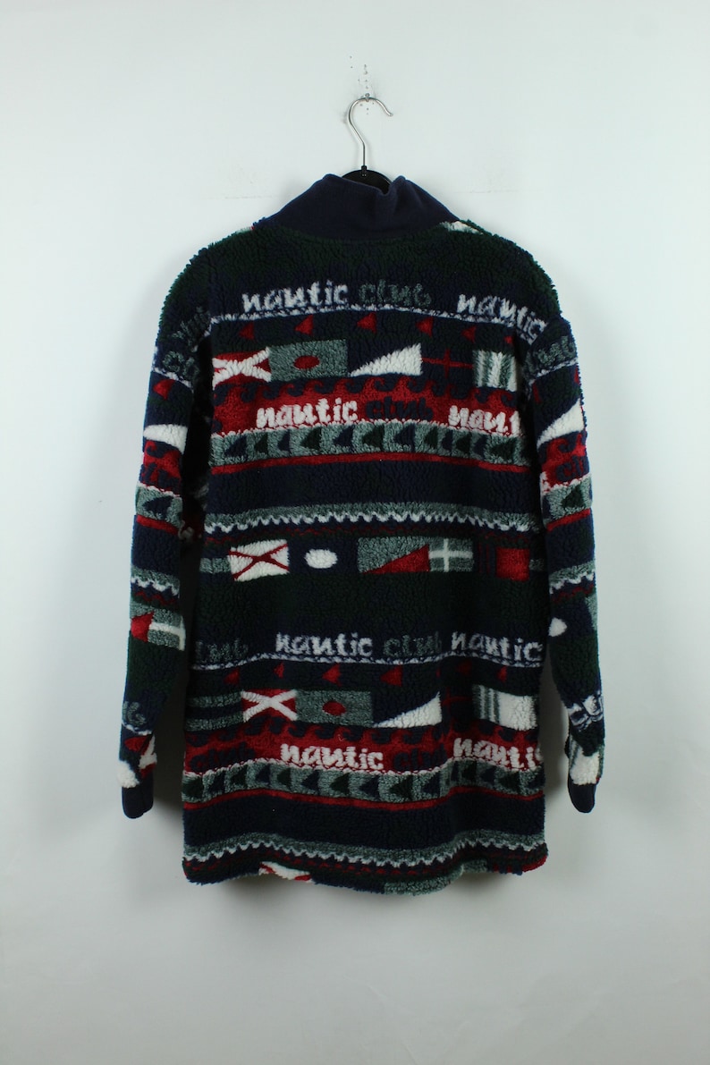 90s multicolored KK12082 Sportswear Size M 90s clothing fleece Vintage 90s Fleece sweater