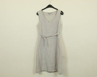 Vintage Linen Dress, Size S, 90s clothing, 90s, Summer Dress, Linen, Grey (21/06/136)