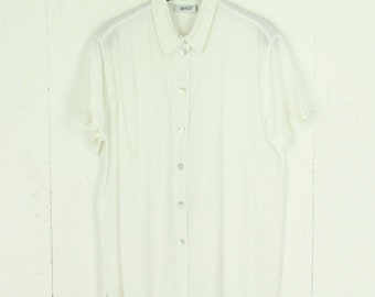 Vintage Bluse Gr. S weiß uni kurzarm