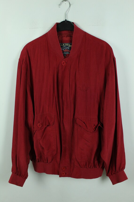 Vintage silk blouson 90s, Size L, silk bomber, 90… - image 2