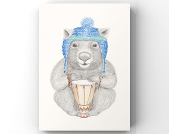 Wombat Art - Wombat print | Quirky Art | Boho Nursery Art | Boho Room Decor | Tumblr Room Decor |Boho Baby Decor