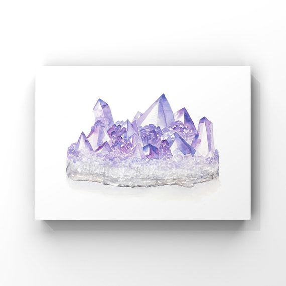 Amethyst - February birthstone, gemstone, birthstone, purple decor, February birthday, precious stones, fine art print, giclee print