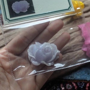 Rare Vintage Flower Pendant, Lavender Jadeite Jade (Grade A) Expertly Hand Carved with Gemological Lab Certificate
