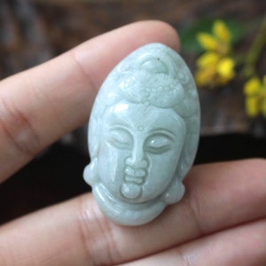 Light Green Jadeite Jade grade A Carving of the Goddess of - Etsy