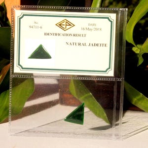 Imperial Triangle Drop, 1.1 ct. Deep Imperial Green Jadeite Jade (Grade A) Certified
