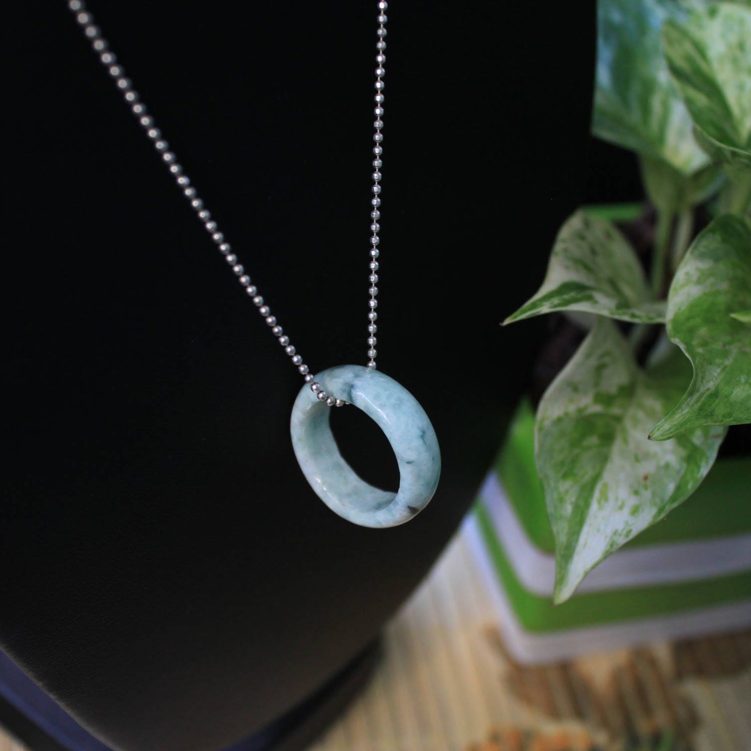 Unique Lightgreen Jadeite Jade grade A Dark Green Vein Etsy