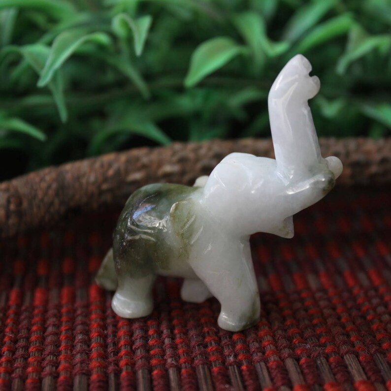 Hand Carved Thai Elephant Figurine Light green Jadeite Jade grade A hand-carved-thai-elephant-figurine-light-green-jadeite-jade-grade-a