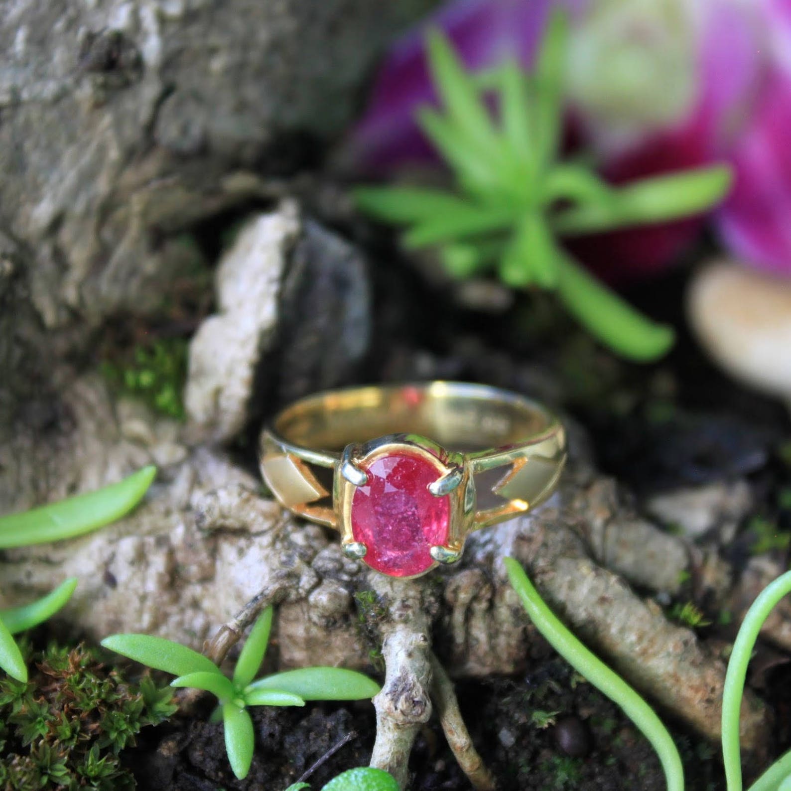 16 Ct. Rosa-rot afrikanischen Rubin Edelstein Ring beheizt | Etsy