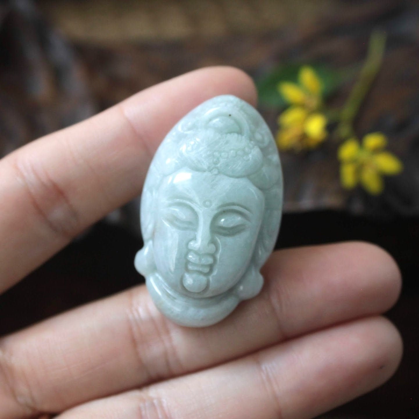 Light Green Jadeite Jade grade A Carving of the Goddess of Etsy