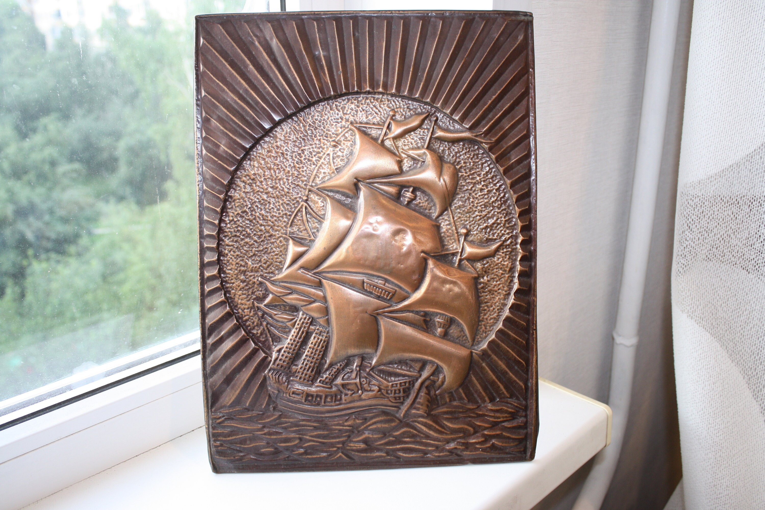 Vintage Copper Wall Art .Hammered Metal work. Vintage wall art Etsy