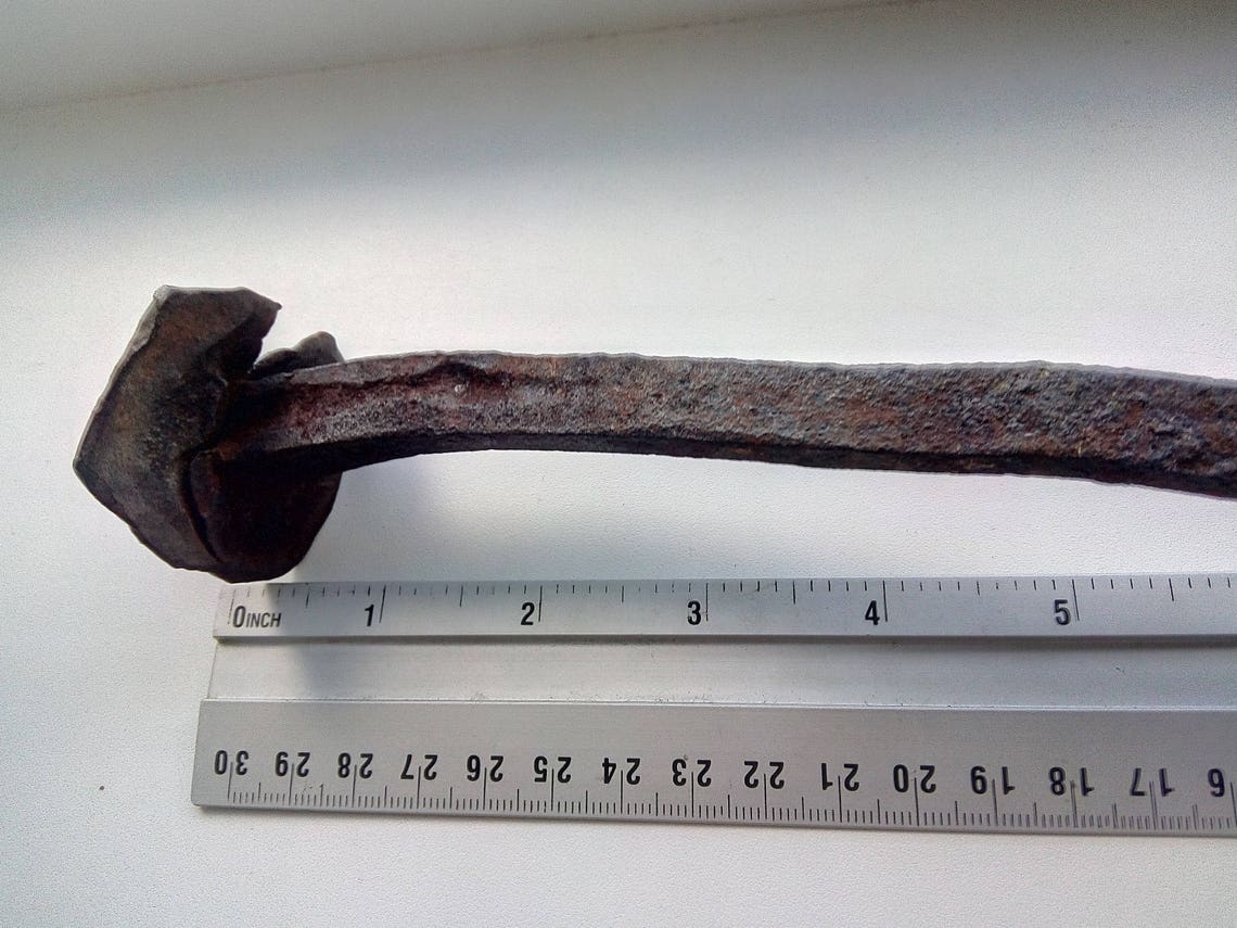 Antique 18th century Rusty Iron Nail Authentic Etsy