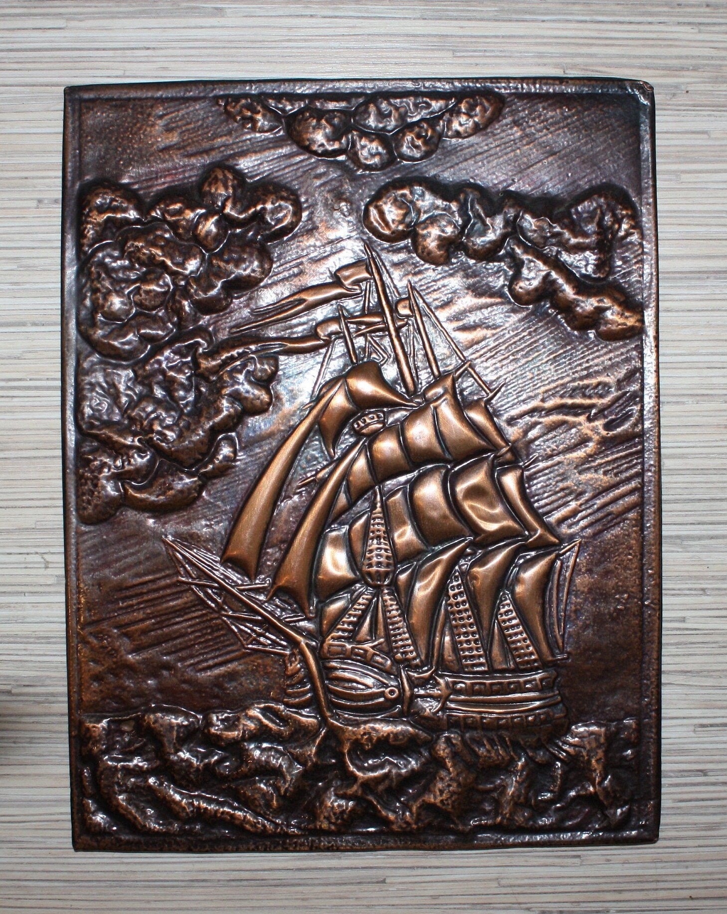 Vintage Copper Wall Art .Hammered Metal work. Vintage wall art Etsy