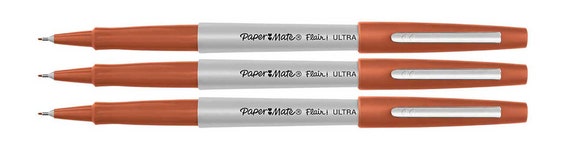 Papermate Flair Pumpkin Ultra Fine Felt Tip Pens Pack of 3 