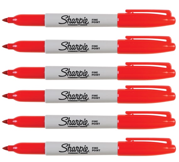 Sharpie Red Markers Fine 6 Count Etsy