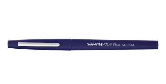 Paper Mate Flair Fibre Tip Pen Medium Point 0.7mm Blue (Pack 12