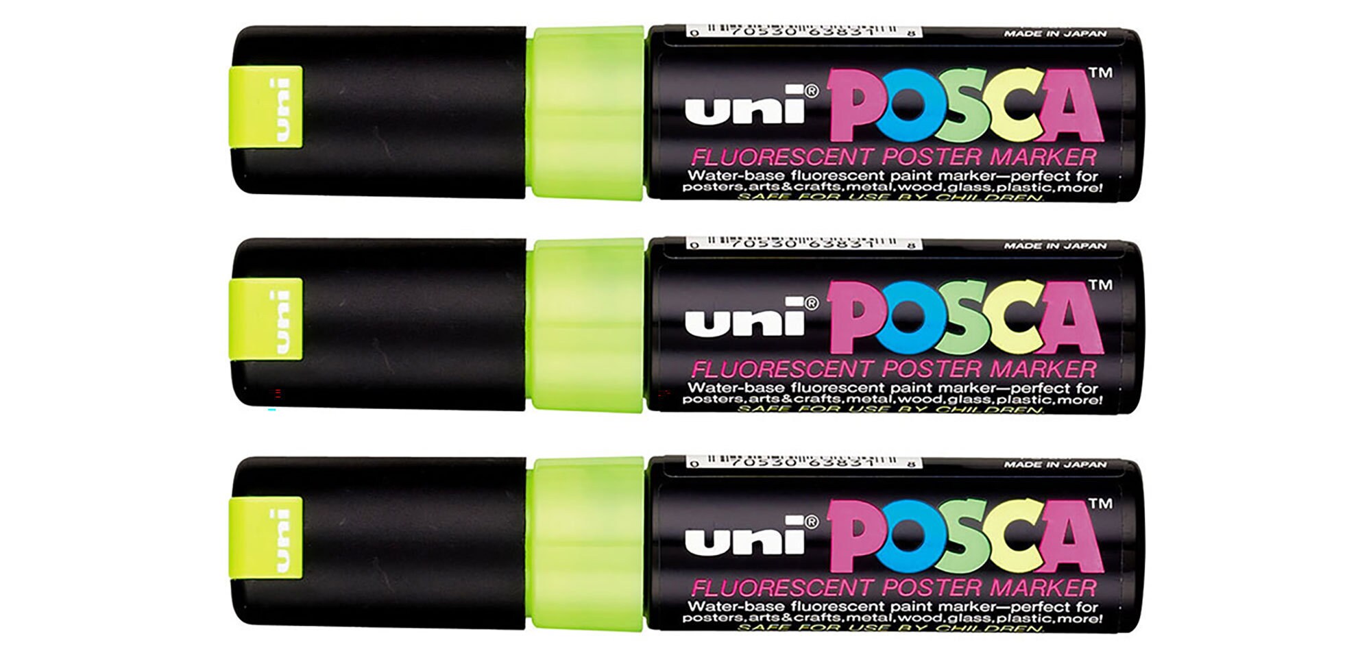 Uni Posca Fluorescent Yellow Poster Paint Markers Broad Pack | Etsy