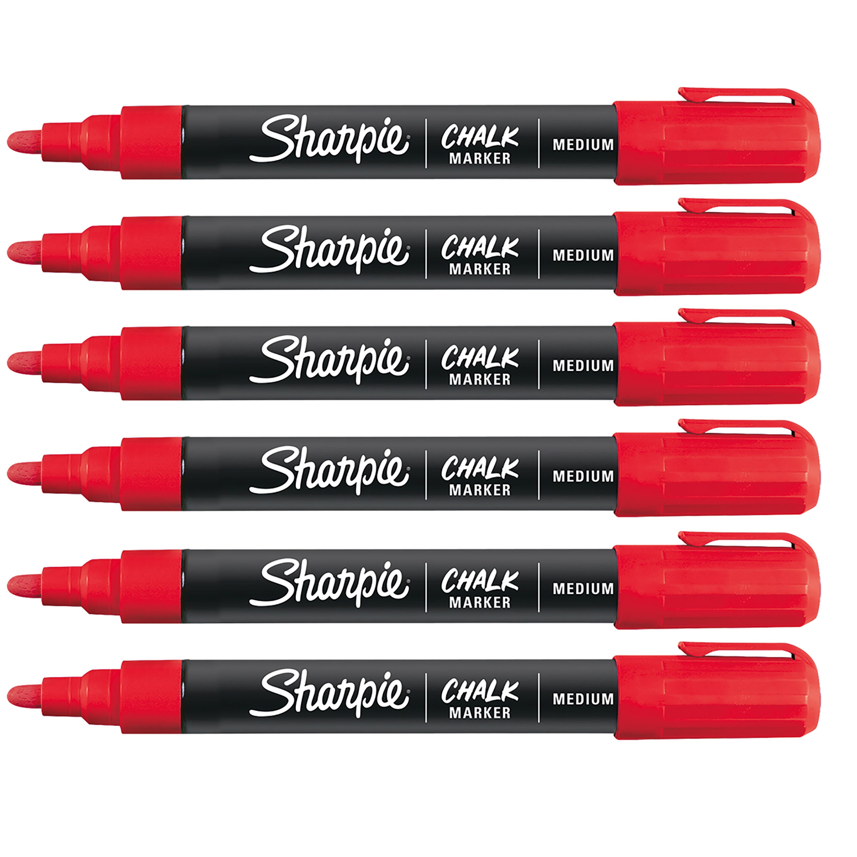 Sharpie Red Chalk Marker Wet Erase Pack of 6Pens and Pencils