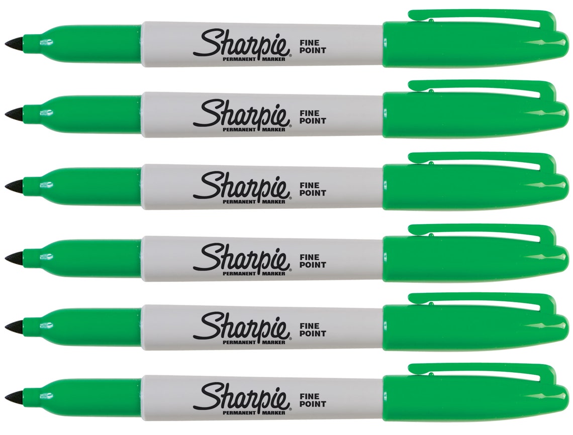 Green Sharpie Markers Pack of 6, Fine Point Etsy
