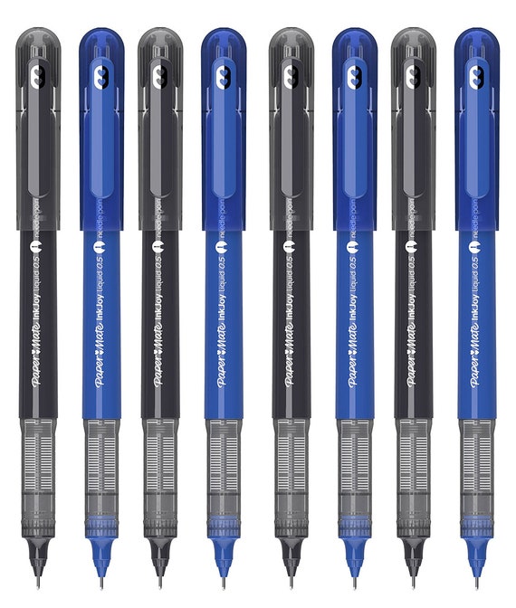 Rollerball Pen Fine Point Pens: 16 Pack 0.5mm Extra Thin Fine Tip pens  Black Gel Liquid Ink, Rolling Ball Point Writing Pens for Note Taking