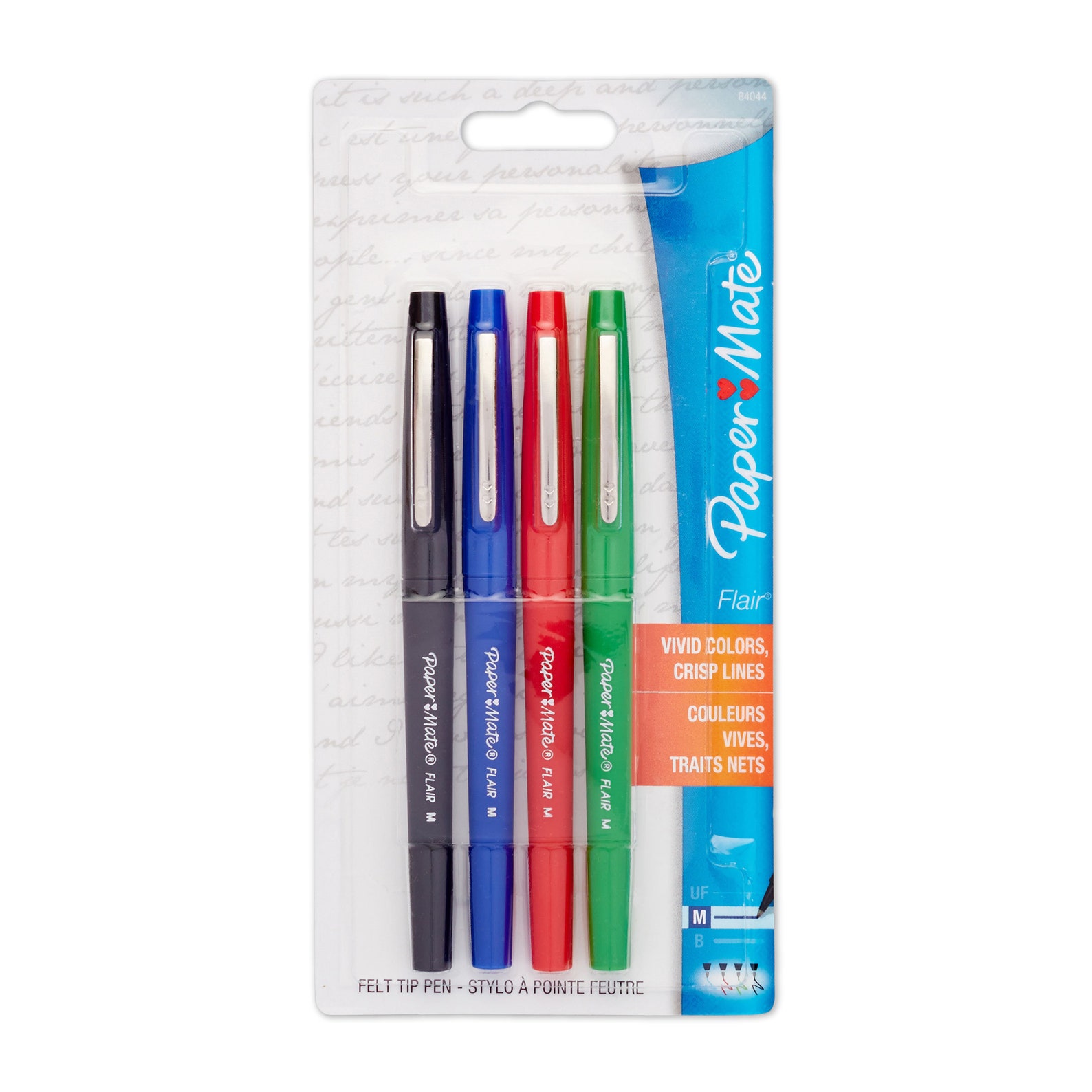 Paper Mate Flair Pens Green Black Blue and Red Etsy