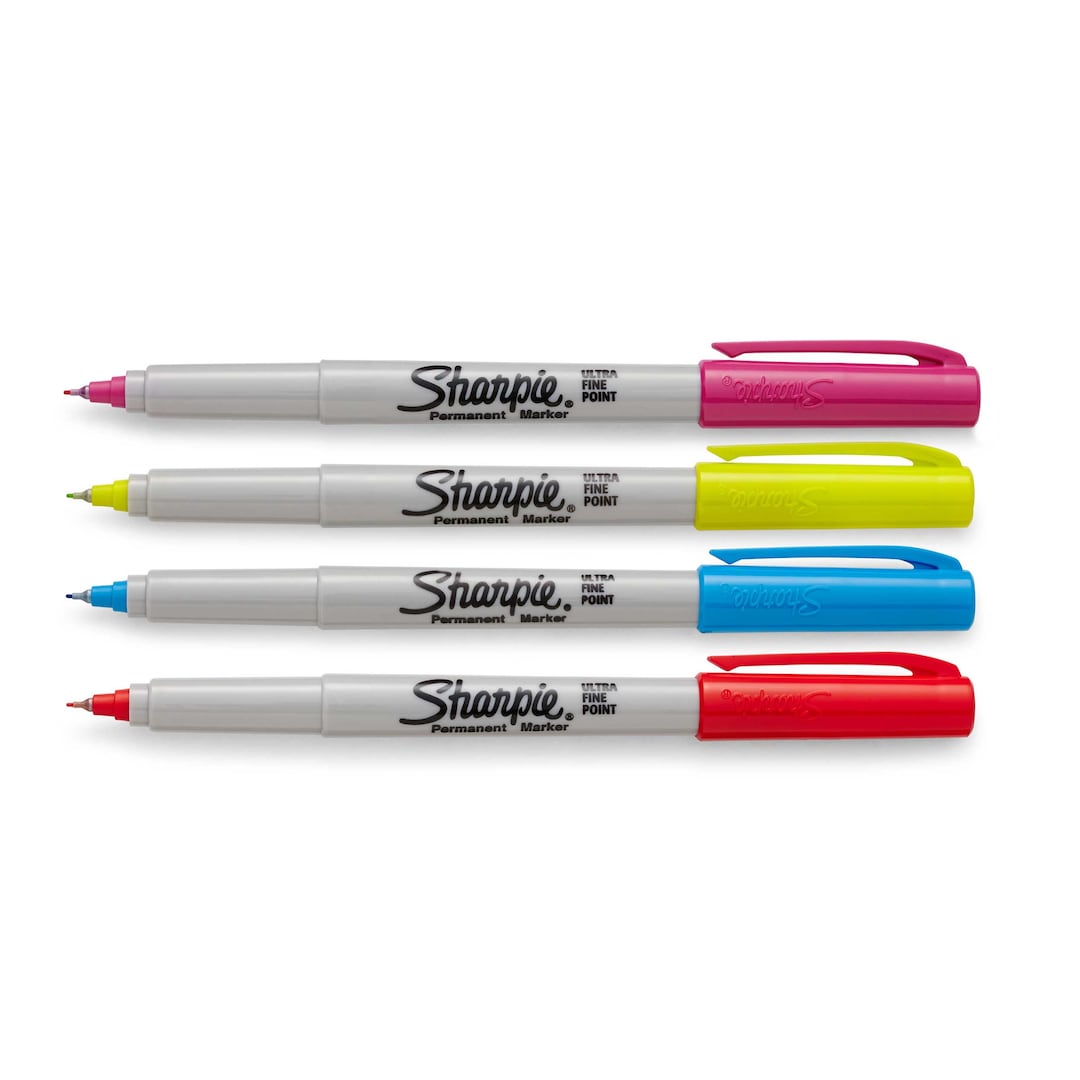 Sharpie Ultra Fine Point Permanent Marker, Thin Tip, Pack of 4 Colored