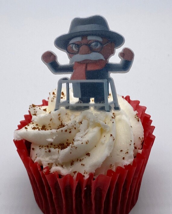 Topper De Gateau De Vieux Homme Grincheux Ethnique Dessus Etsy